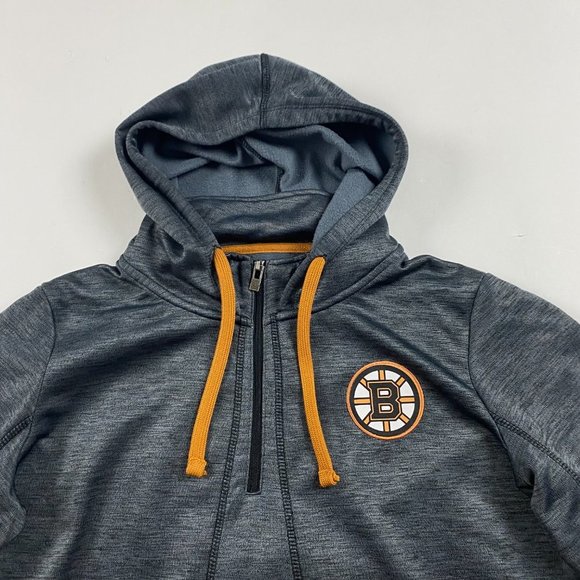 Boston Bruins Old Time Hockey Hoodie Women's Large Gray Performance - Picture 2 of 10